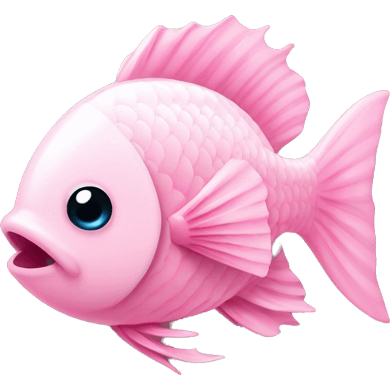 Pink fish with a white bow on it’s head  emoji