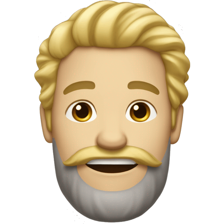 homme blond imberbe avec cheveux en l'air et homme blond avec barbe et cheveux à pa emoji