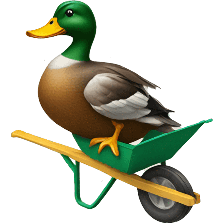 Duck in wheelbarrow  emoji