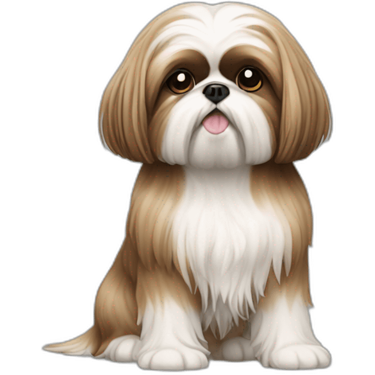 Dog Shih Tzu with long hair full-body emoji