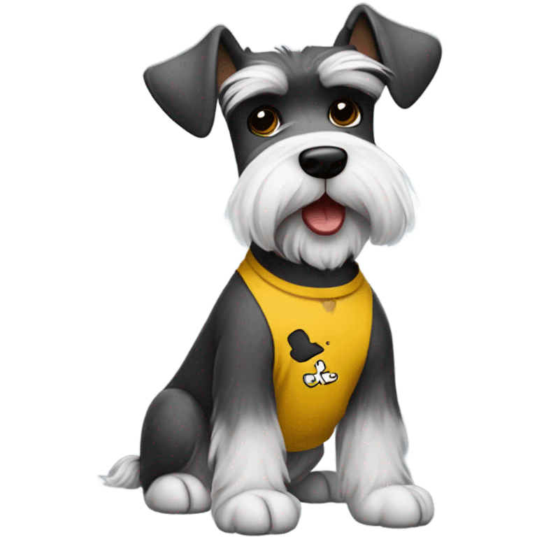 Schnauzer wearing a Charlie Brown shirt emoji