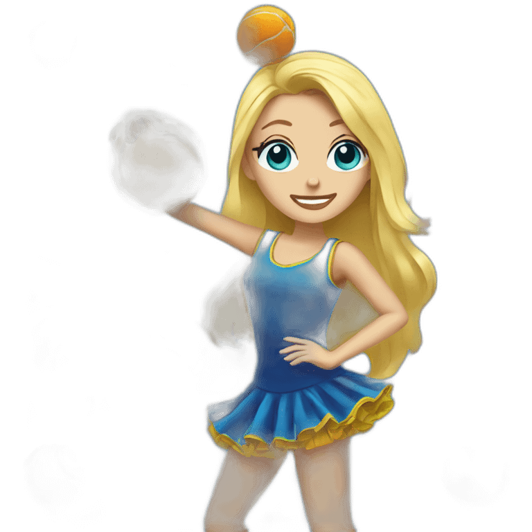 Blonde blue eyes flamenco dancer with Pickleball emoji