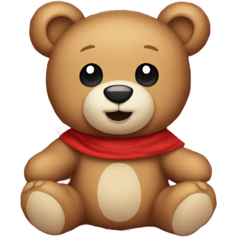 Teddy bear on a red picnic blanket  emoji