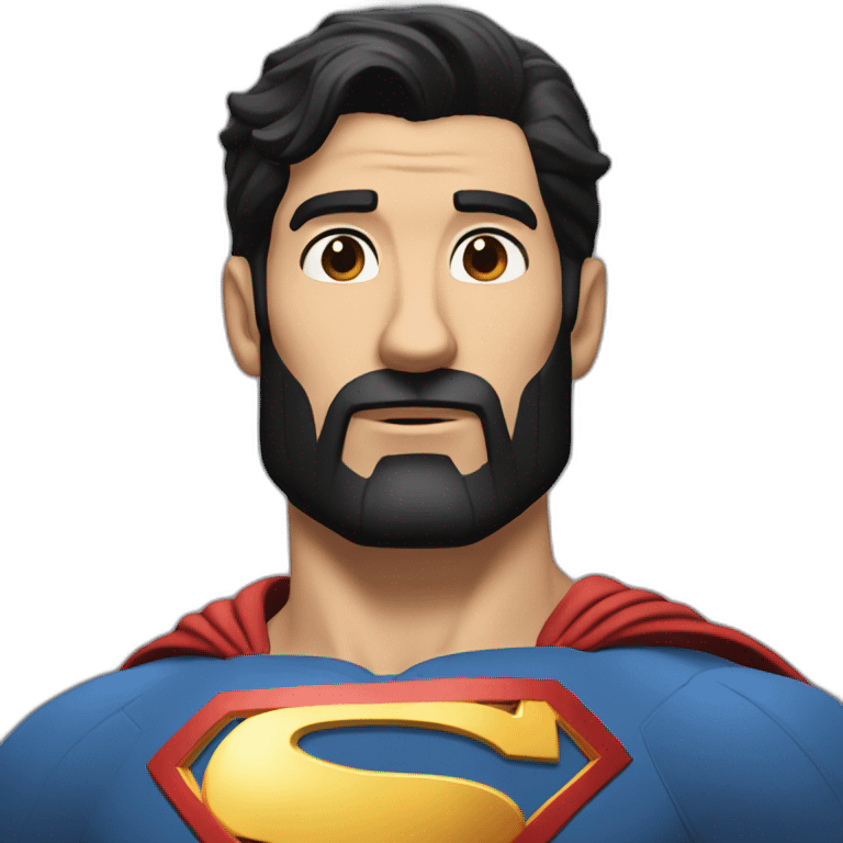 Superman black hair and beard in full emoji