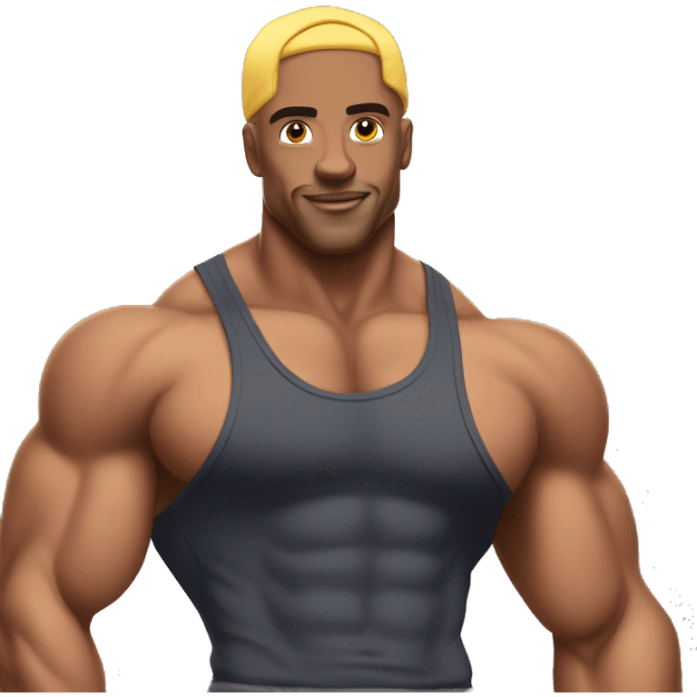 Gay bodybuilder jock wearing steap emoji