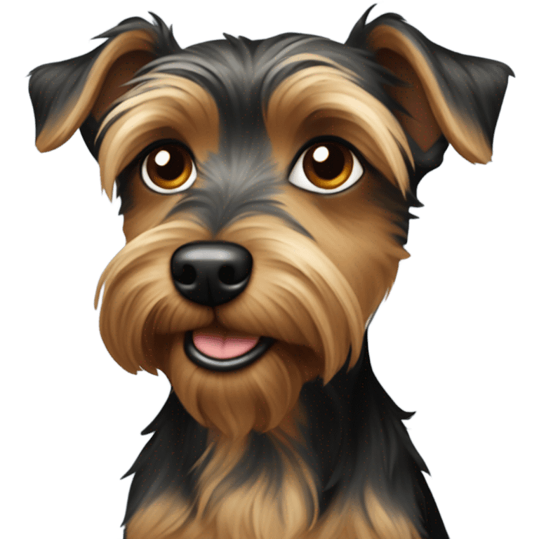 A mainly black dog Yorkshire-terrier/yorky mix emoji