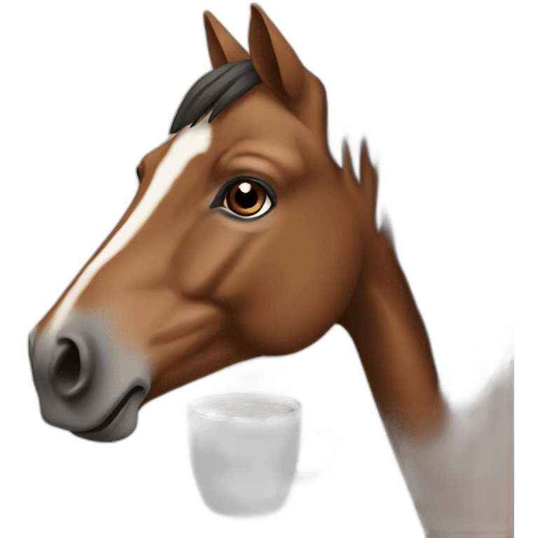 horse with coffee emoji