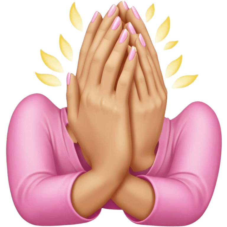 Pink prayer hands light gold emoji