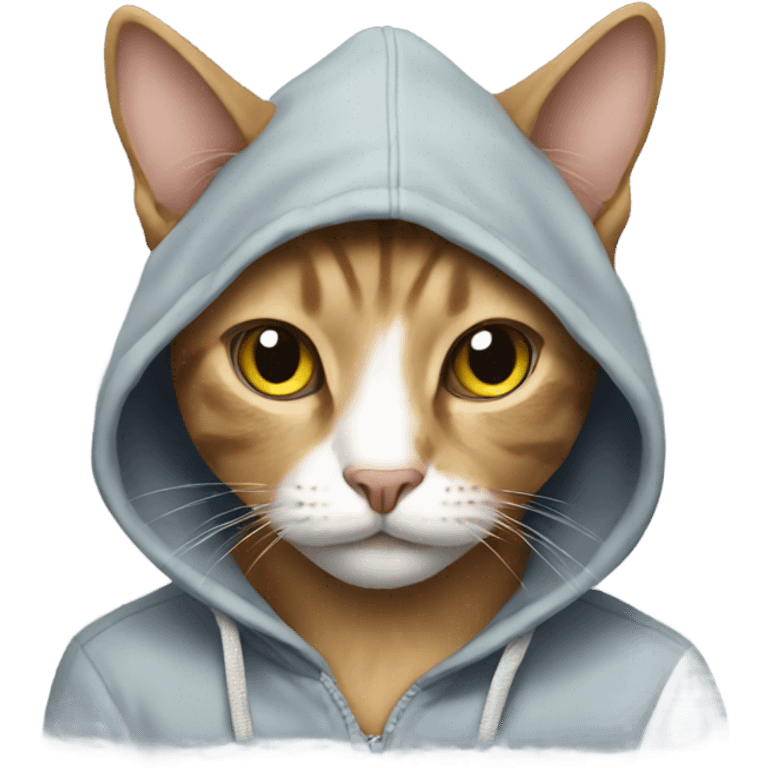 Cat wearing a hoodie emoji