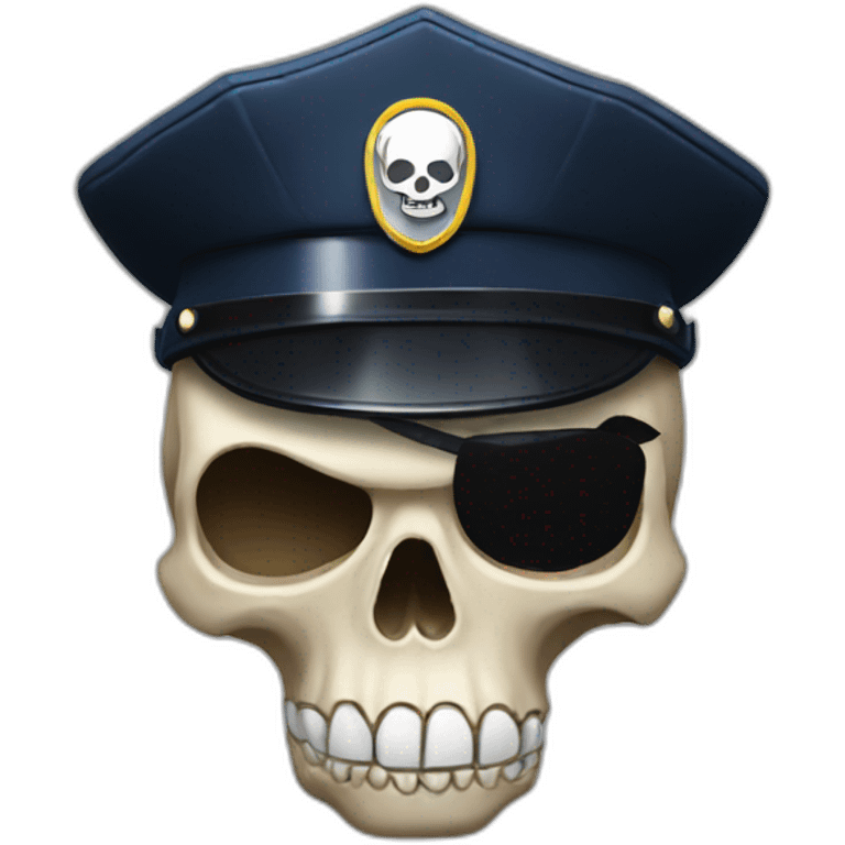 skull emoji with police hat emoji