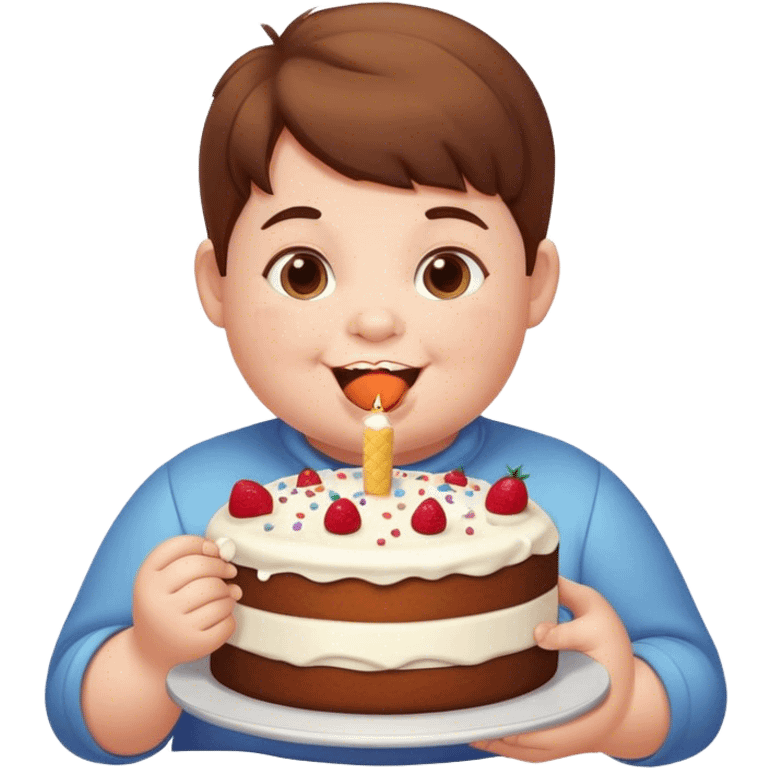 Fat kid eating cake emoji