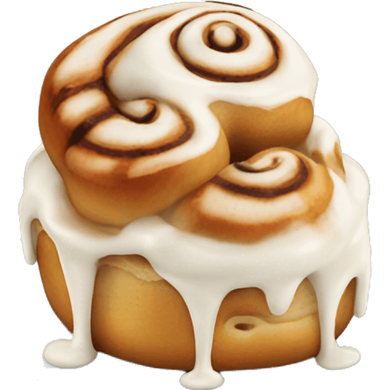 cinnamon roll with frosting on top melting emoji