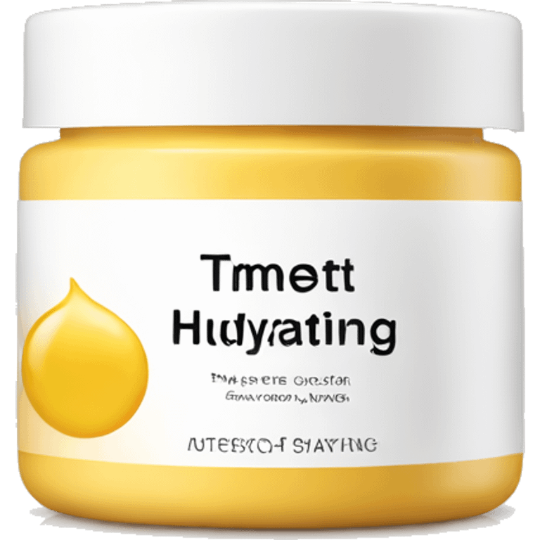 hydrating cream pot with label emoji