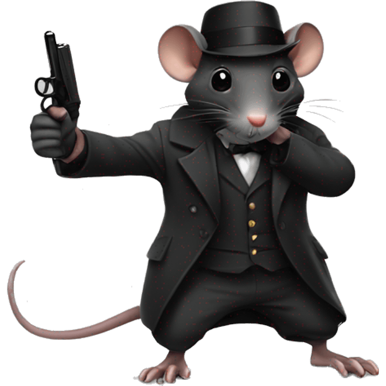 a black rat as a spy emoji