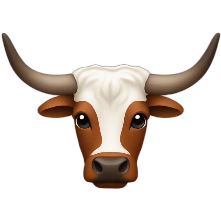 Texas Longhorn with solid brown face emoji