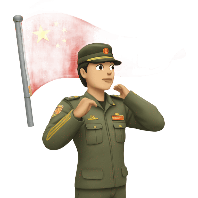 salute with chinese flag emoji