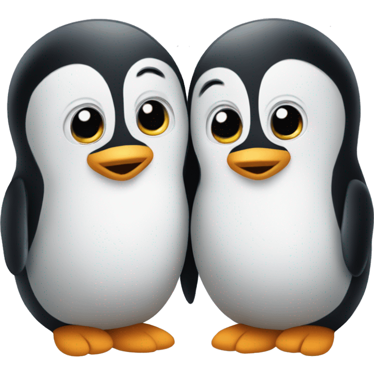 Two Pinguin love  emoji