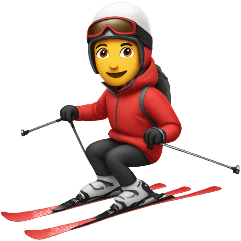 Skier in red jacket emoji