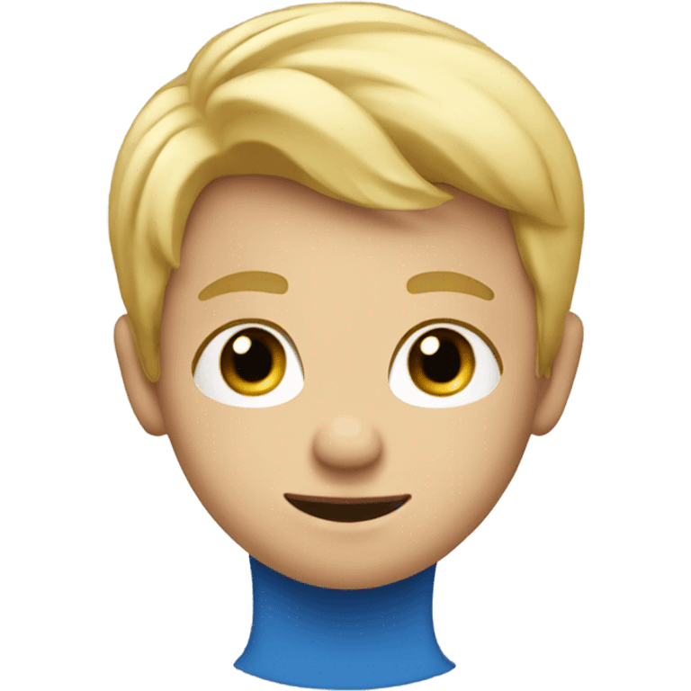 blonde boy in blue shirt emoji