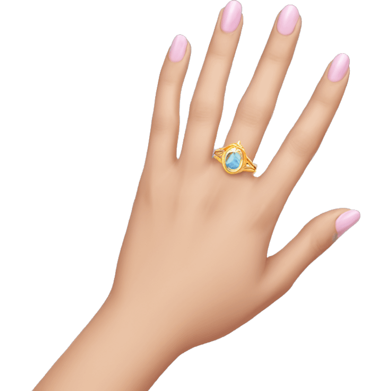 woman's hand with a magical ring in the ring finguer emoji