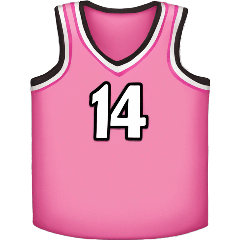 pink basketball jersey with pink bow on it and number 14 on it emoji