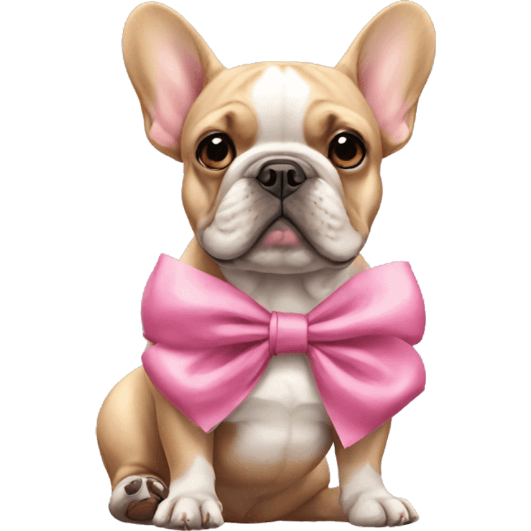 French bulldog with bows emoji