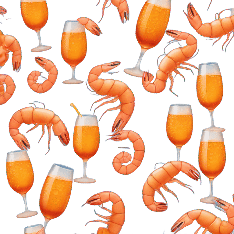 A shrimp having an aperol spritz emoji