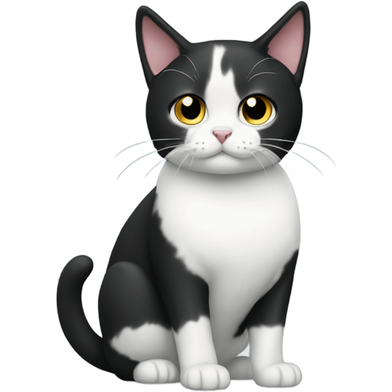 Black and white cat full body emoji