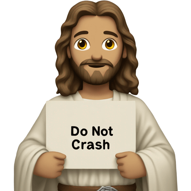 Jesus holding a sign that says do not crash out emoji