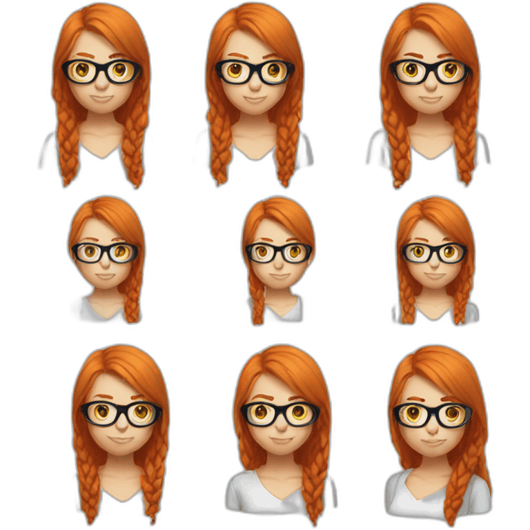 Gamergirl Ginger Hair glasses emoji