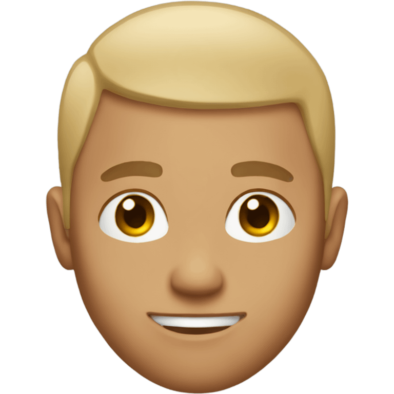 Light tan with stubble bald with hair around man emoji