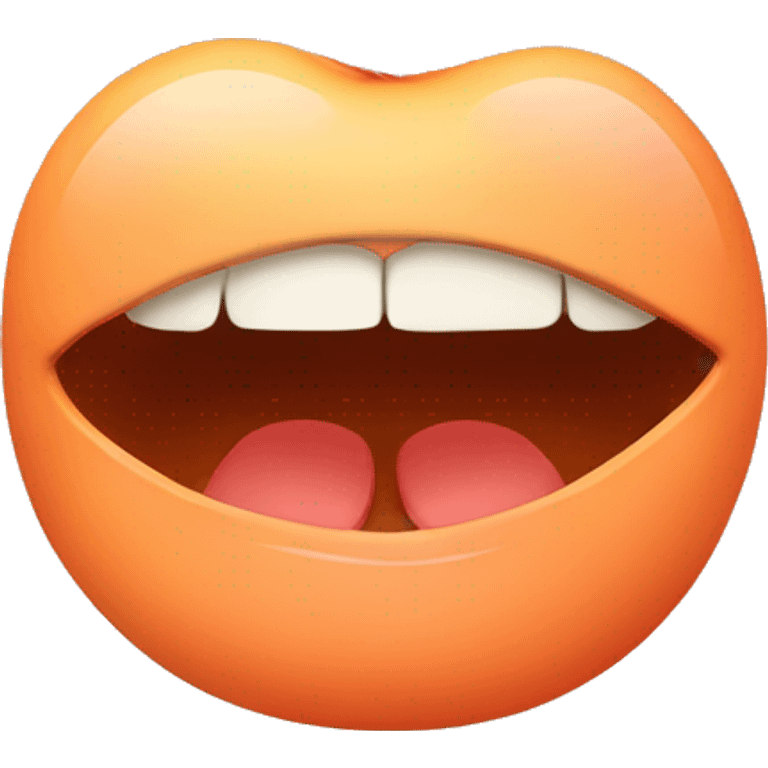 mouth on peach emoji