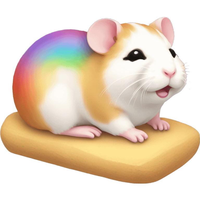 small sleep hamster rainbow body emoji