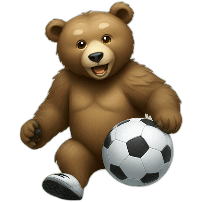 bear playing soccer emoji