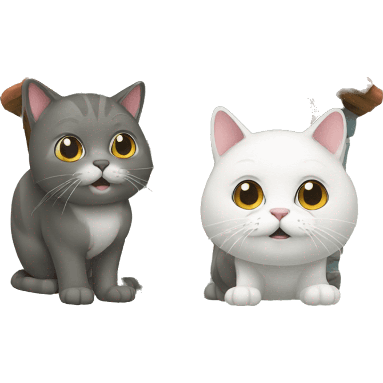 two giant cats small house emoji