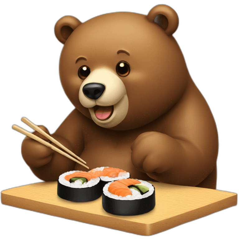 Bear Eating Sushi emoji