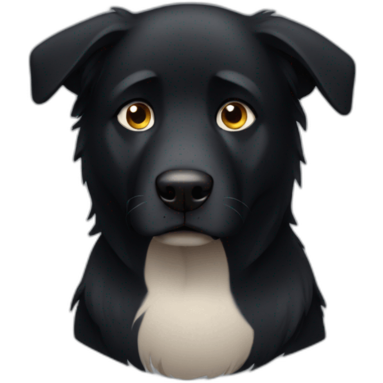 Black dog Shepherd sad emoji