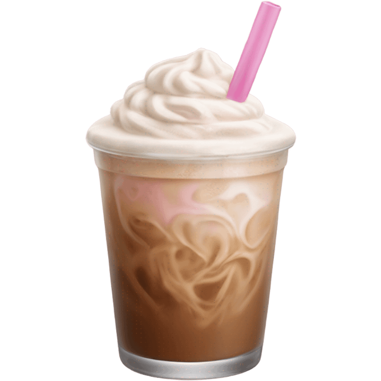 Light pink blended iced coffee  emoji