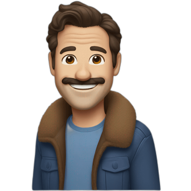 Ted lasso smile head brown hair emoji