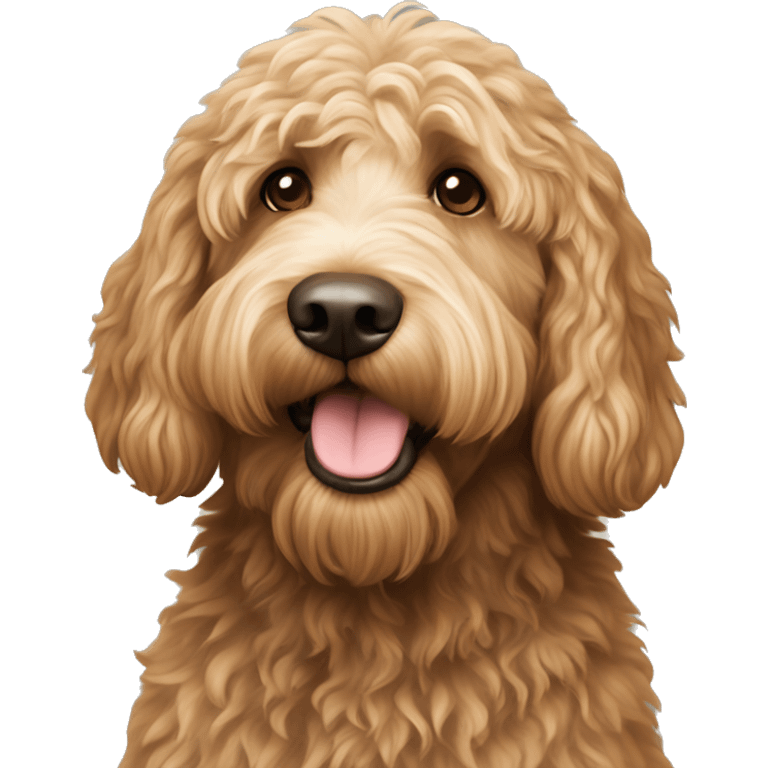 Realistic labradoodle autumn emoji