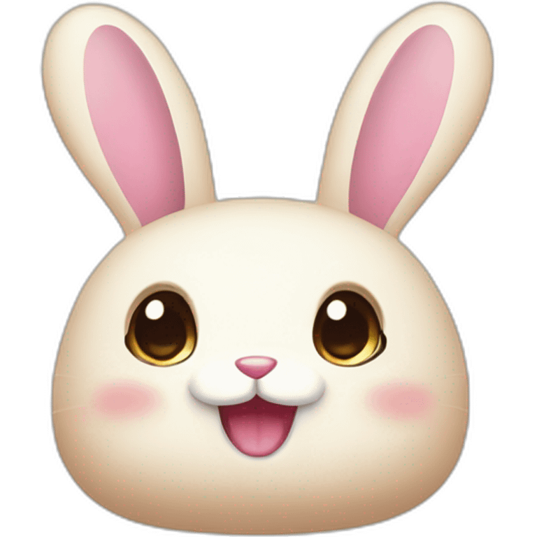 Bunny macroon happy emoji