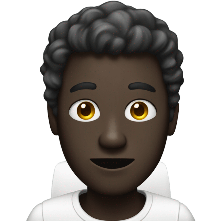 Dark skin man on a toilet emoji