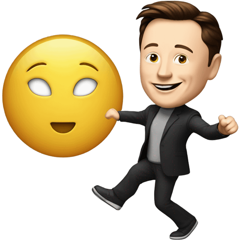 Elon musk dancing wihh the a png image  emoji