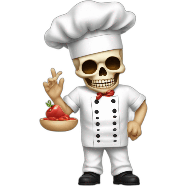 Skull Chef Kiss with Italian hand emoji