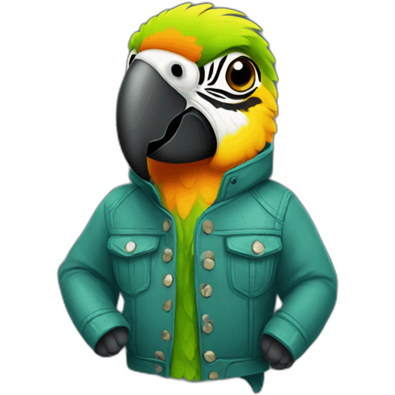 Parrot with a jacket emoji