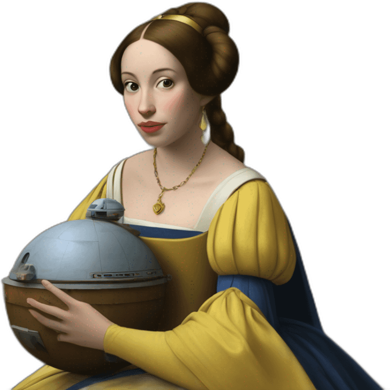 Princess leía star wars in a vermeer's painting emoji