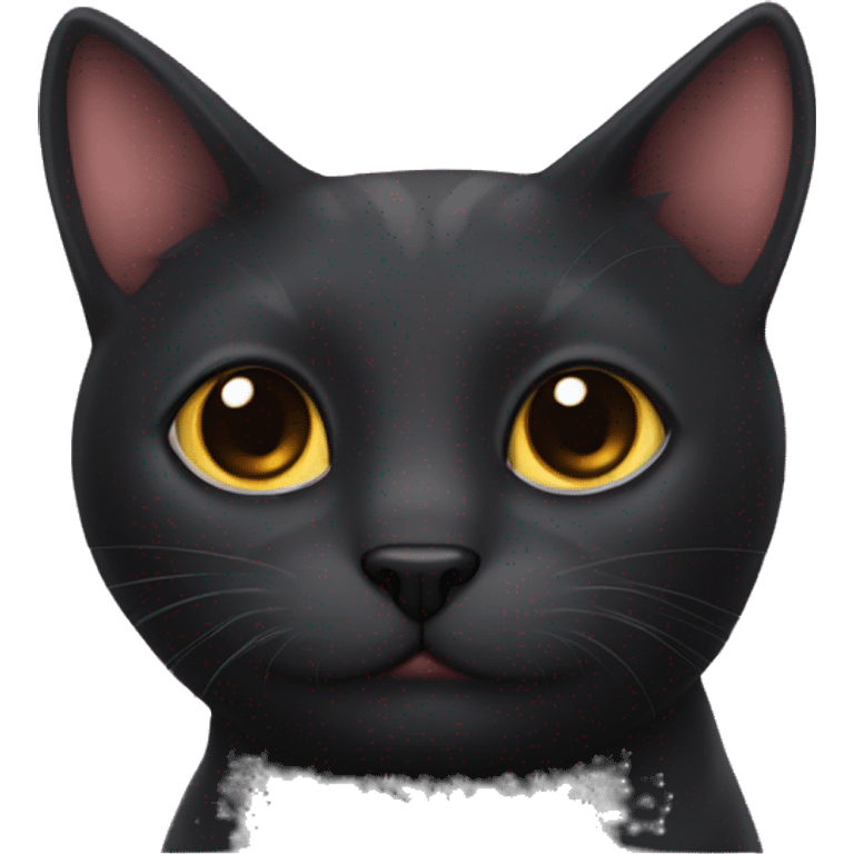 gato negro enamorado  emoji