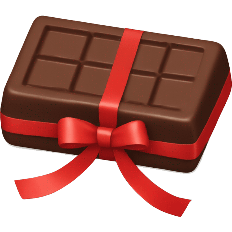 Bar of chocolate with a red ribbon emoji