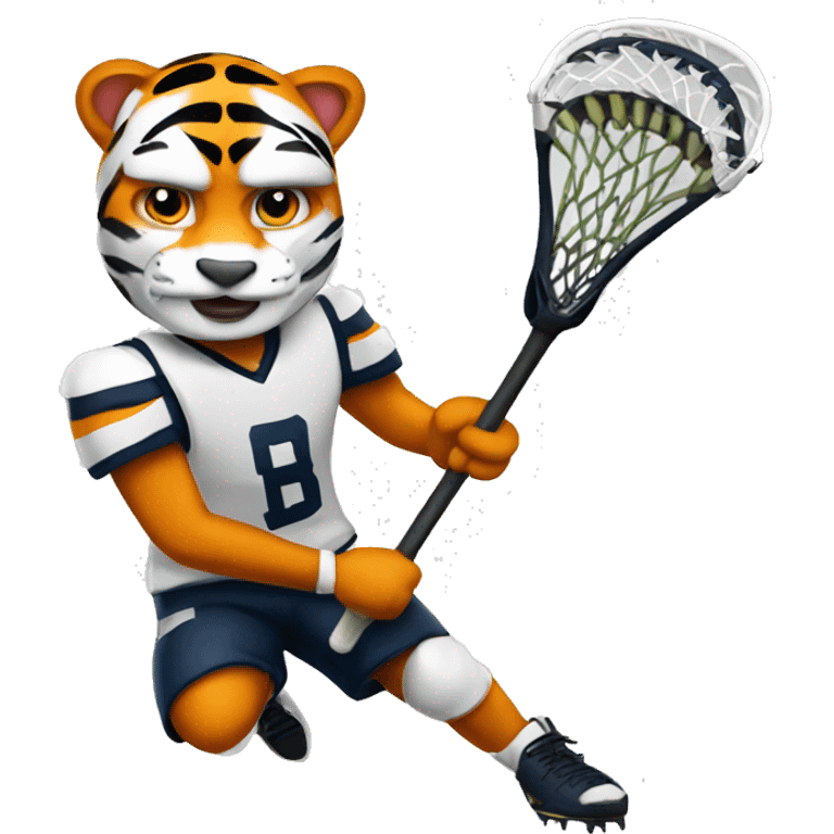 Tiger lacrosse player  emoji