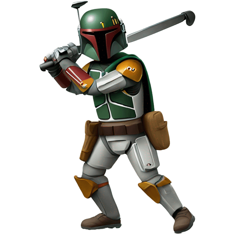 Boba fett playing golf emoji